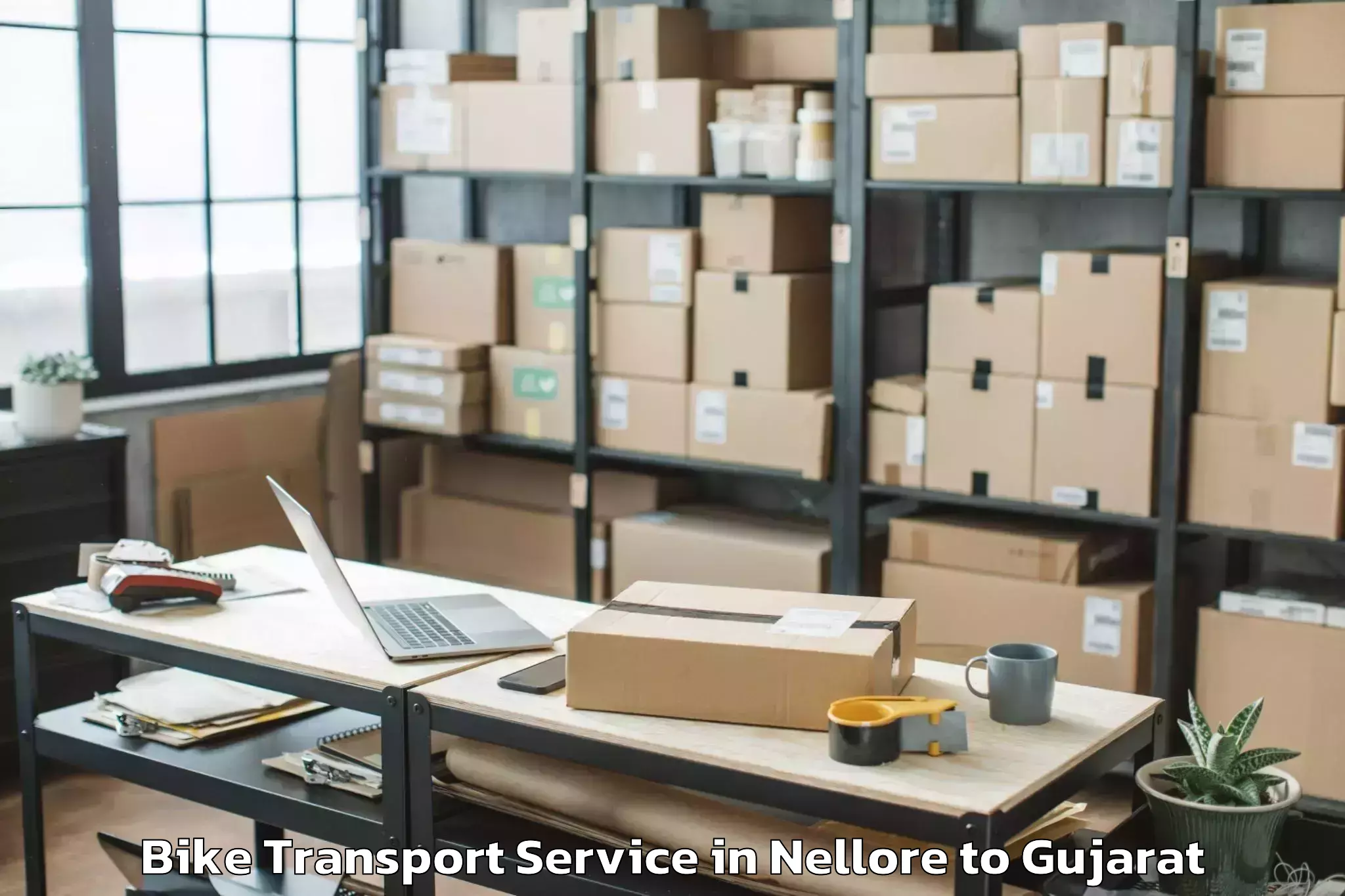 Affordable Nellore to Surat Airport Stv Bike Transport